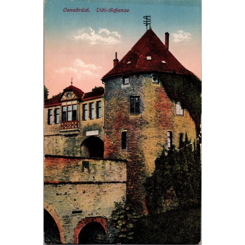 Vintage Osnabrück‎ Viti-Schanze German Linen Postcard by M. Glückstadt